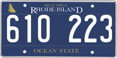 RI license plate 610223