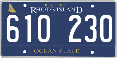 RI license plate 610230