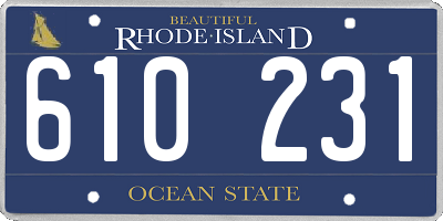RI license plate 610231
