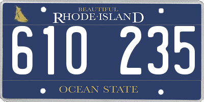 RI license plate 610235