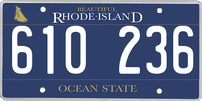 RI license plate 610236