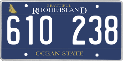 RI license plate 610238