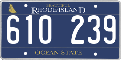 RI license plate 610239
