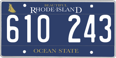 RI license plate 610243