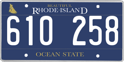 RI license plate 610258