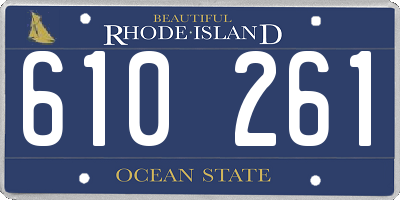 RI license plate 610261