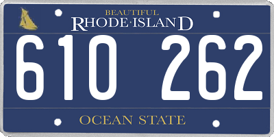 RI license plate 610262