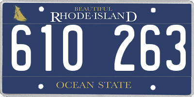 RI license plate 610263