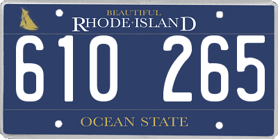 RI license plate 610265