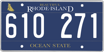 RI license plate 610271