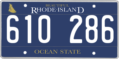 RI license plate 610286