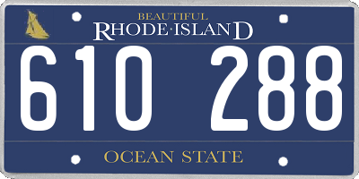 RI license plate 610288