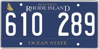 RI license plate 610289