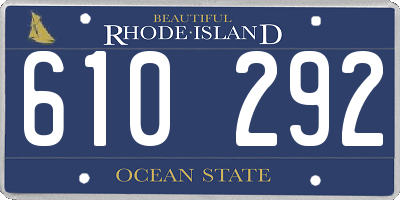 RI license plate 610292