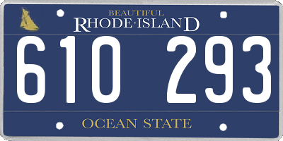 RI license plate 610293
