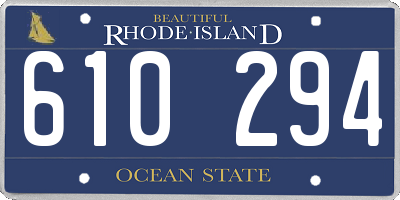 RI license plate 610294