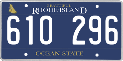 RI license plate 610296