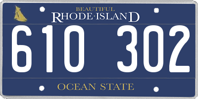 RI license plate 610302