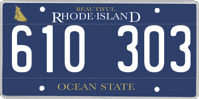 RI license plate 610303