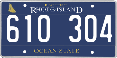RI license plate 610304