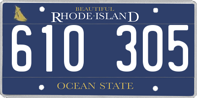 RI license plate 610305