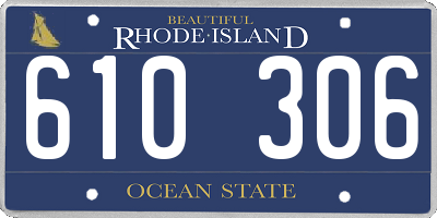 RI license plate 610306