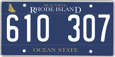 RI license plate 610307