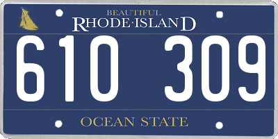 RI license plate 610309