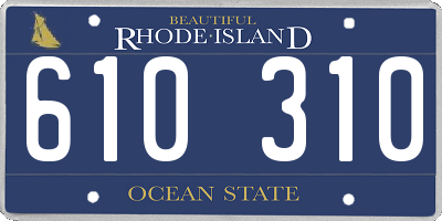 RI license plate 610310