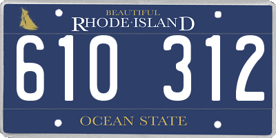 RI license plate 610312