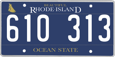 RI license plate 610313