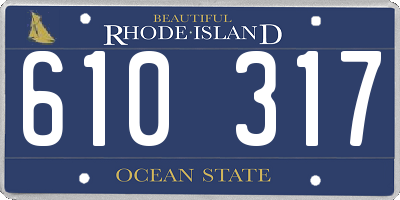 RI license plate 610317