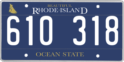RI license plate 610318