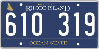 RI license plate 610319