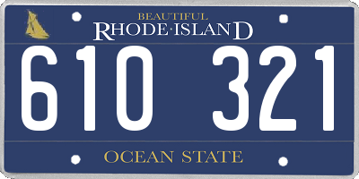 RI license plate 610321