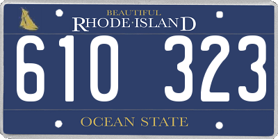 RI license plate 610323