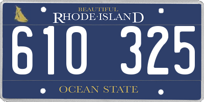 RI license plate 610325