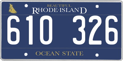 RI license plate 610326