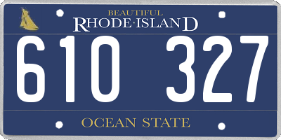 RI license plate 610327