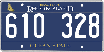 RI license plate 610328