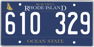 RI license plate 610329