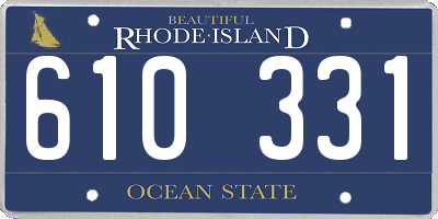 RI license plate 610331