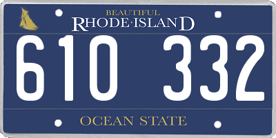 RI license plate 610332