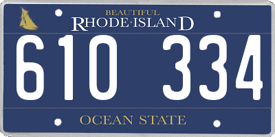 RI license plate 610334