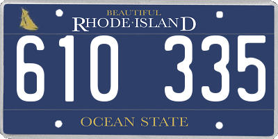 RI license plate 610335