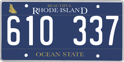 RI license plate 610337