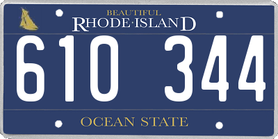 RI license plate 610344
