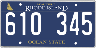 RI license plate 610345