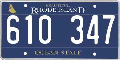 RI license plate 610347