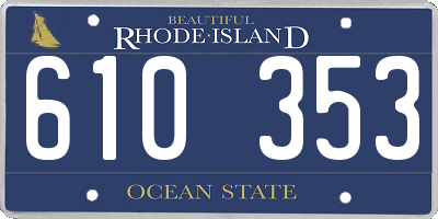 RI license plate 610353
